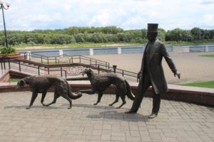 Conte Paskevich con i suoi cani